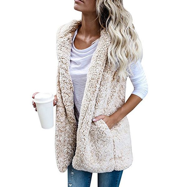 women sleeveless winter fleece coat fluffy coat vest jacket autumn hoodies fluffy, Black;white
women sleeveless winter fleece coat fluffy coat vest jacket autumn hoodies fluffy, Black;white
