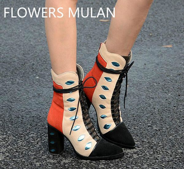 high heel boots mixed colors suede women pointed toe ankle boots rome style ladies lace up booties chunky heel botas mujer, Black
high heel boots mixed colors suede women pointed toe ankle boots rome style ladies lace up booties chunky heel botas mujer, Black
