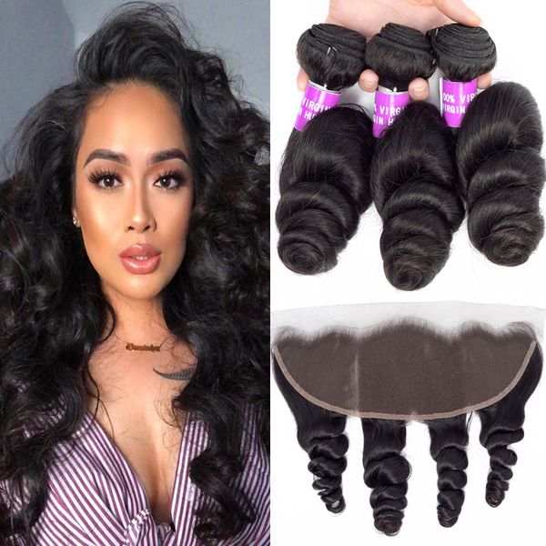 brazilian virgin hair loose wave bundles with lace frontal 13x4 closure human hair weave bundles with closure loose wave hair wefts, Black
brazilian virgin hair loose wave bundles with lace frontal 13x4 closure human hair weave bundles with closure loose wave hair wefts, Black