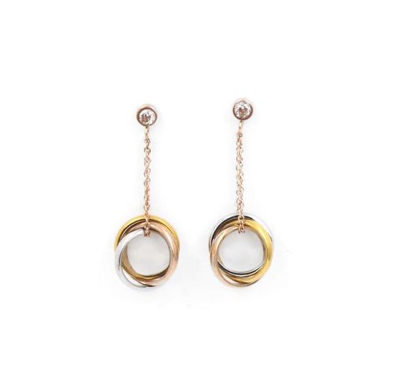 stylish and exquisite three-color small three-ring chain-studded long earrings, Golden
stylish and exquisite three-color small three-ring chain-studded long earrings, Golden