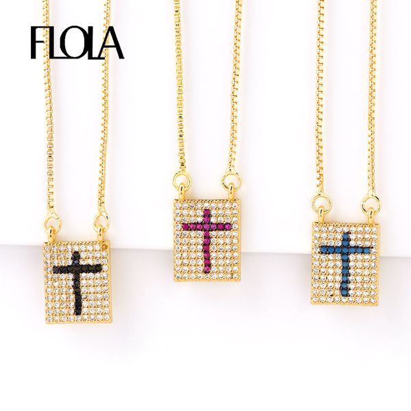 flola gold cross necklace women cubic zirconia chain necklace long gold jewelry cross pendant nkep24, Silver
flola gold cross necklace women cubic zirconia chain necklace long gold jewelry cross pendant nkep24, Silver