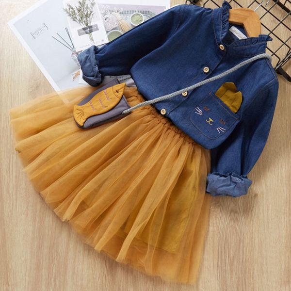 baby girls dress 3-8t casual new autumn long sleeve denim shirt blouse+mesh design skirts+cartoon bag suits costume set, Red;yellow
baby girls dress 3-8t casual new autumn long sleeve denim shirt blouse+mesh design skirts+cartoon bag suits costume set, Red;yellow