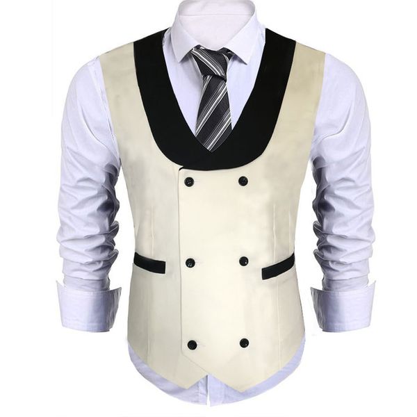 custom 2021 ivory vest for men black shawl lapel male wedding waistcoat double breasted slim fit business prom party 1 piece, Black;white
custom 2021 ivory vest for men black shawl lapel male wedding waistcoat double breasted slim fit business prom party 1 piece, Black;white