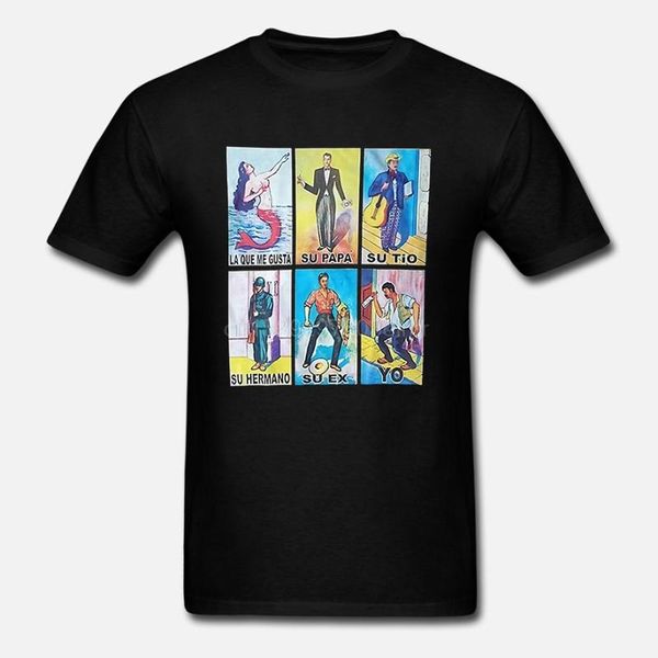 la borracha loteria su papa su tio spanish hispanic mexican drinking t-shirt, White;black
la borracha loteria su papa su tio spanish hispanic mexican drinking t-shirt, White;black