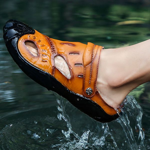 men's summer sandals leather wedges plus size 45-46 fashion hollow beach shoes for men sewing rubber sole driving sandal male, Black
men's summer sandals leather wedges plus size 45-46 fashion hollow beach shoes for men sewing rubber sole driving sandal male, Black