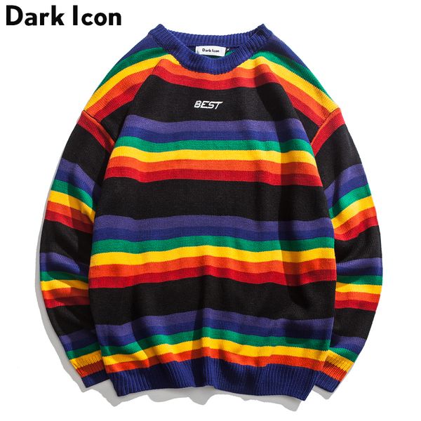 dark icon rainbow stripe o-neck pullover men's sweater 2019 winter letter embroidery sweater for men 2colorsmx190926, White;black
dark icon rainbow stripe o-neck pullover men's sweater 2019 winter letter embroidery sweater for men 2colorsmx190926, White;black