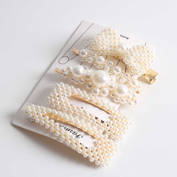 1 set fashion pearl hair clip for women elegant korean design snap barrette stick hairpin hair styling accessories, Golden;white
1 set fashion pearl hair clip for women elegant korean design snap barrette stick hairpin hair styling accessories, Golden;white