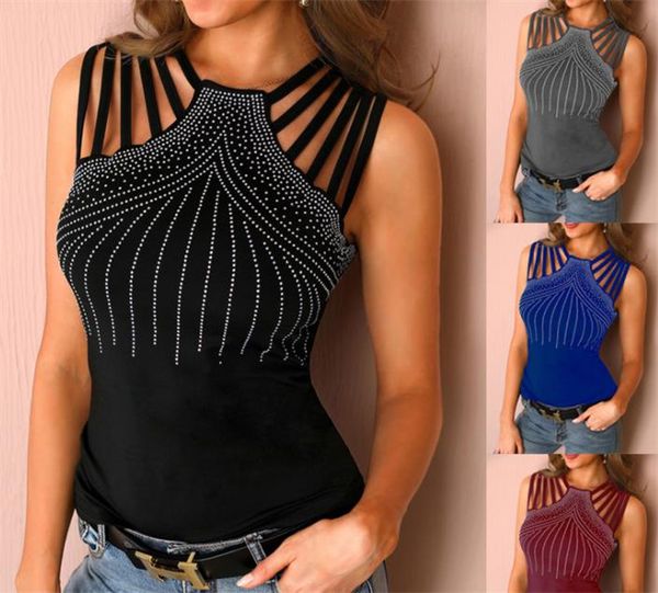 summer women hollow out bandage shirt new style casual fashion rhinestone solid color ladies clothing, White 
summer women hollow out bandage shirt new style casual fashion rhinestone solid color ladies clothing, White