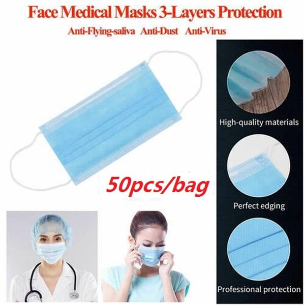 blue 3 layers dustproof disposable mask 50 pcs/lot disposable face mask facial protective cover masks elastic anti-dust face masks 001 
blue 3 layers dustproof disposable mask 50 pcs/lot disposable face mask facial protective cover masks elastic anti-dust face masks 001