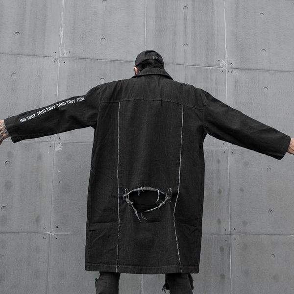 men big destroy hole long trench coat autumn male streetwear hip hop punk loose casual windbreaker jacket outerwear, Tan;black
men big destroy hole long trench coat autumn male streetwear hip hop punk loose casual windbreaker jacket outerwear, Tan;black
