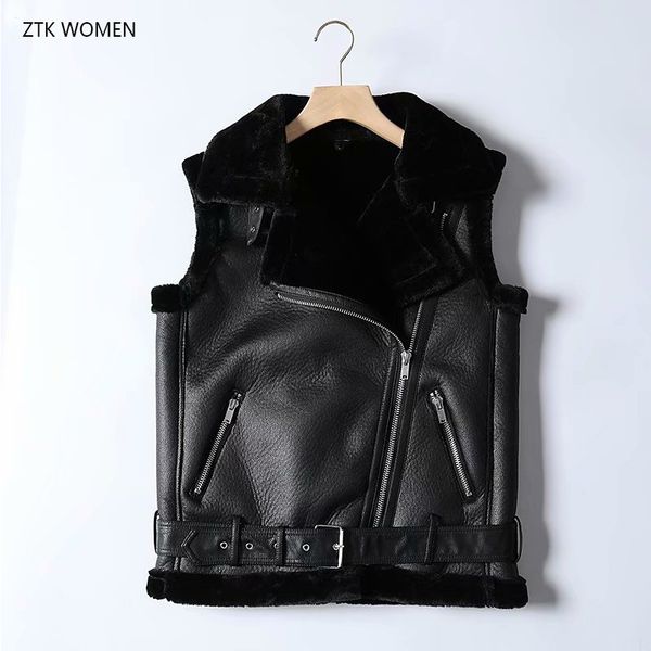 autumn 2019 faux fur vest women turn down collar sleeveless jacket streetwear belt zipper leather warm coat female winter vest, Black
autumn 2019 faux fur vest women turn down collar sleeveless jacket streetwear belt zipper leather warm coat female winter vest, Black