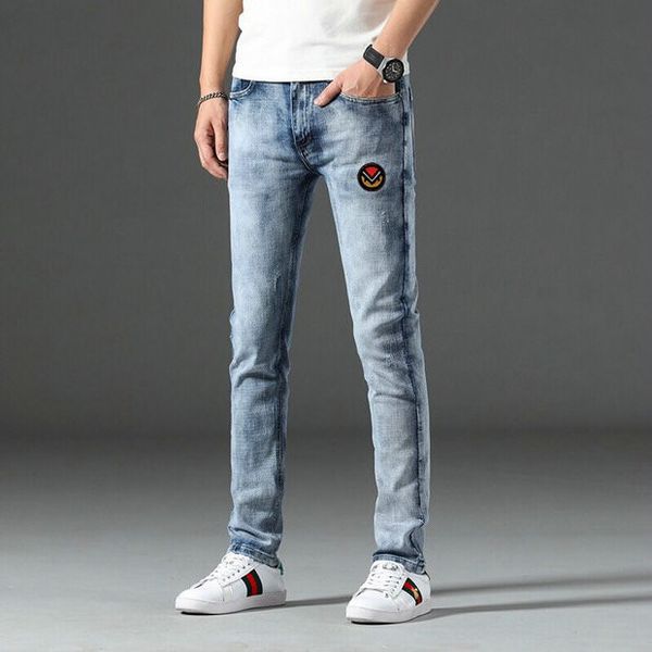 european and american tide brand new stretch embroidery slim men's jeans men's men's badges embroidered feet pants, Blue
european and american tide brand new stretch embroidery slim men's jeans men's men's badges embroidered feet pants, Blue