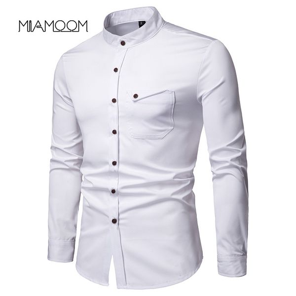 miamoom mens dress shirts business casual spring and autumn henry collar casual long-sleeve shirt, White;black
miamoom mens dress shirts business casual spring and autumn henry collar casual long-sleeve shirt, White;black