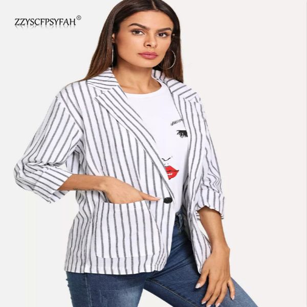 zpt177 women's new striped long sleeve joker cardigan suit shirt, Black;brown
zpt177 women's new striped long sleeve joker cardigan suit shirt, Black;brown