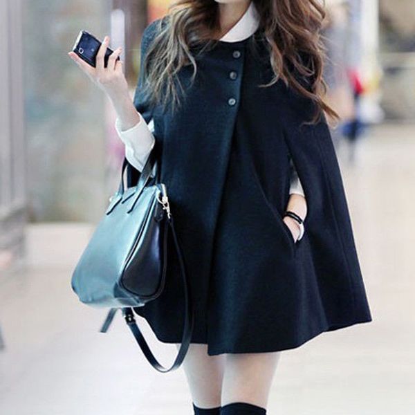 jacket coat women loose wool cloak batwing poncho winter cape outwear casual stylish s~2xl, Black
jacket coat women loose wool cloak batwing poncho winter cape outwear casual stylish s~2xl, Black