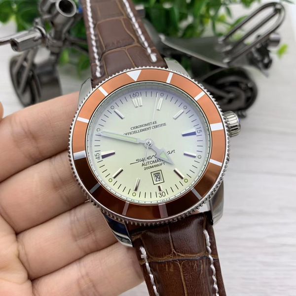 нержавеющая сталь вращающийся дело superocean 1884 автоматическая дата мужские часы diver часы светящийся белый циферблат коричневый кожаный, Slivery;brown 
нержавеющая сталь вращающийся дело superocean 1884 автоматическая дата мужские часы diver часы светящийся белый циферблат коричневый кожаный, Slivery;brown