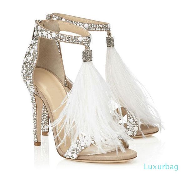 2018 plus size summer woman high heel sandals genunin leather rhinestone feather tassels thin high heel women wedding shoes stilettos, Black
2018 plus size summer woman high heel sandals genunin leather rhinestone feather tassels thin high heel women wedding shoes stilettos, Black