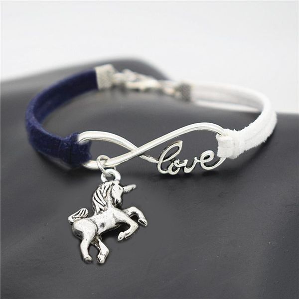 infinity love animal horse unicorn pendants bracelets & bangles 2019 new bohemian handmade navy white leather suede rope charm jewelry gifts, Golden;silver
infinity love animal horse unicorn pendants bracelets & bangles 2019 new bohemian handmade navy white leather suede rope charm jewelry gifts, Golden;silver