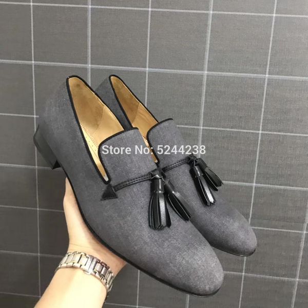 low cut heel handmade gray cloth leather pendant rivets prom loafers thick red bottom men casual loafers gentleman dress shoes, Black
low cut heel handmade gray cloth leather pendant rivets prom loafers thick red bottom men casual loafers gentleman dress shoes, Black