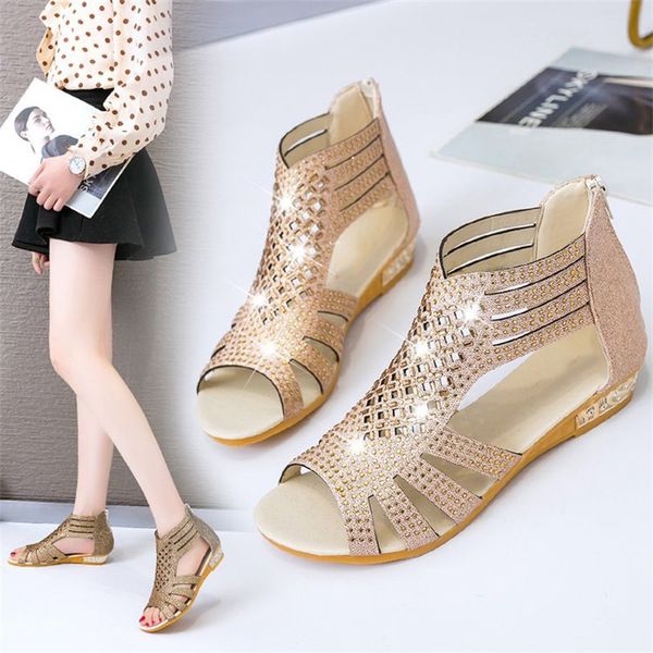 sandals hollow out buckled 2021 drop bling studded peep toe women's flat shoes dress party casual zip female, Black
sandals hollow out buckled 2021 drop bling studded peep toe women's flat shoes dress party casual zip female, Black