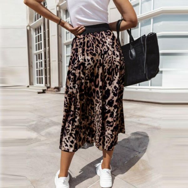 women leopard printing pleated midi skirt vintage ladies elastic sashes mid-calf skirts gonne donna 2020 #t2g, Black
women leopard printing pleated midi skirt vintage ladies elastic sashes mid-calf skirts gonne donna 2020 #t2g, Black