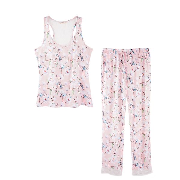 sleeveless loose round neck tank full length drawstring loose floral print women's pajamas sets two pieces pajamas spring, Blue;gray
sleeveless loose round neck tank full length drawstring loose floral print women's pajamas sets two pieces pajamas spring, Blue;gray