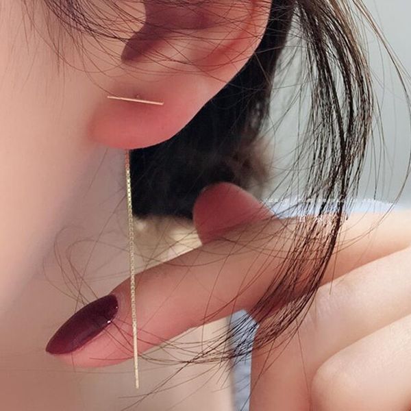 brand jewelry simple chain long ear line rose gold color stainless steel t shape dangle earrings accessories no fade, Golden
brand jewelry simple chain long ear line rose gold color stainless steel t shape dangle earrings accessories no fade, Golden