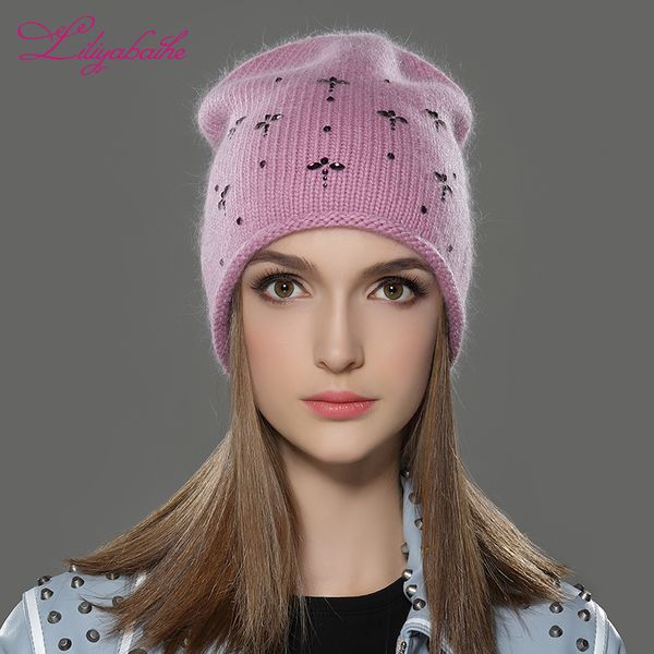 liliyabaihe women autumn and winter hat angora knitted skullies beanies cap classic color diamond decoration hats for girls, Blue;gray
liliyabaihe women autumn and winter hat angora knitted skullies beanies cap classic color diamond decoration hats for girls, Blue;gray