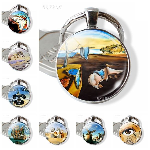 the persistence of memory picture keychain art jewelry salvador dali painting time gem metal keyring valentines day gifts, Silver
the persistence of memory picture keychain art jewelry salvador dali painting time gem metal keyring valentines day gifts, Silver