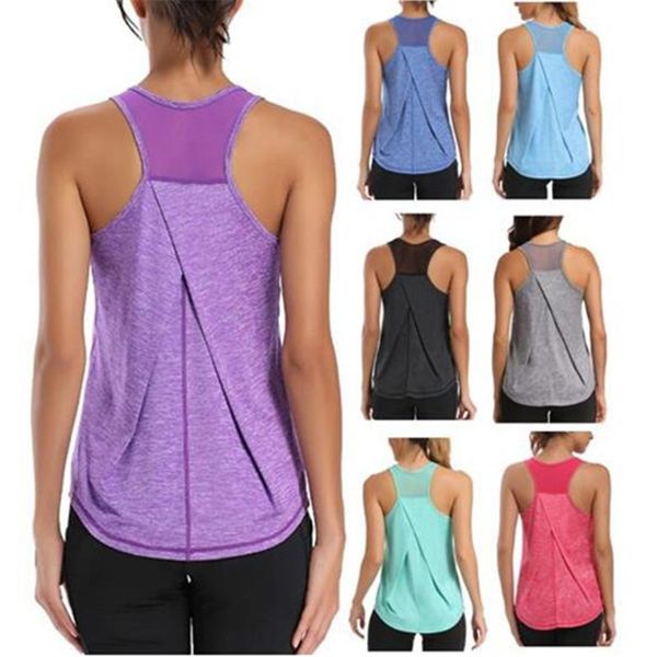 womens quick dry yoga tees solid breathable mesh panelled sleeveless fitness tanks womens sports running, White
womens quick dry yoga tees solid breathable mesh panelled sleeveless fitness tanks womens sports running, White