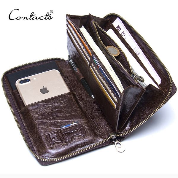 genuine leather men clutch wallet brand male card holder long zipper around travel purse with passport holder 6.5" phone case j190719, Red;black
genuine leather men clutch wallet brand male card holder long zipper around travel purse with passport holder 6.5" phone case j190719, Red;black