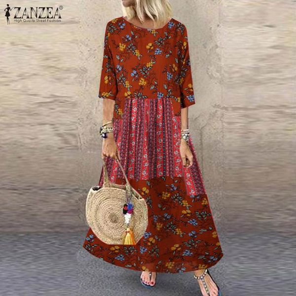 women's floral sundress zanzea 2020 bohemian casual summer dress 3/4 sleeve maxi vestidos female o neck printed robe plus size, Black;gray
women's floral sundress zanzea 2020 bohemian casual summer dress 3/4 sleeve maxi vestidos female o neck printed robe plus size, Black;gray