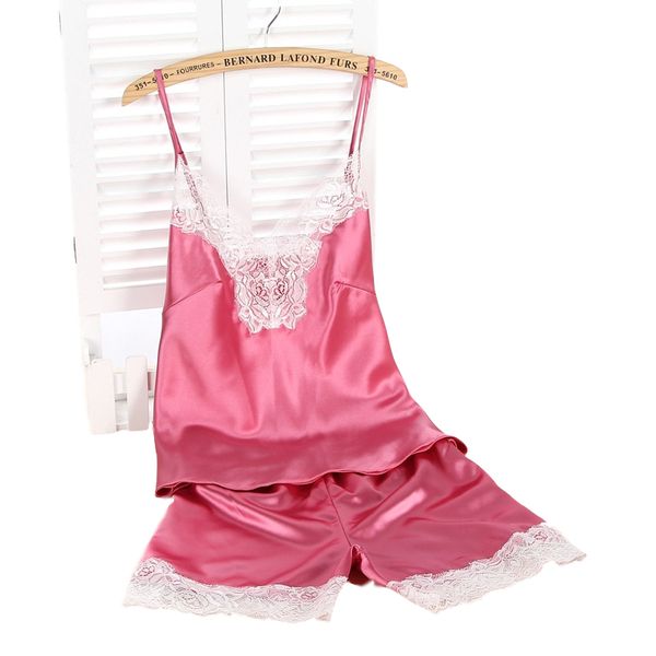 2019 new women's pajamas set v-neck rayon silk strap lace backless sleepwear tank plus shorts big size, Black;red
2019 new women's pajamas set v-neck rayon silk strap lace backless sleepwear tank plus shorts big size, Black;red