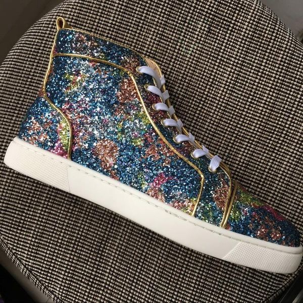 new arrivals men women red bottom casual shoes brand designer gold white glitter leather gold ends high sneakers plus size 35-47, Black
new arrivals men women red bottom casual shoes brand designer gold white glitter leather gold ends high sneakers plus size 35-47, Black