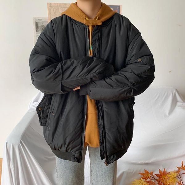 men solid baseball winter jacket 2020 korean harajuku hooded jackets parka for men black armygreen oversize coats
men solid baseball winter jacket 2020 korean harajuku hooded jackets parka for men black armygreen oversize coats