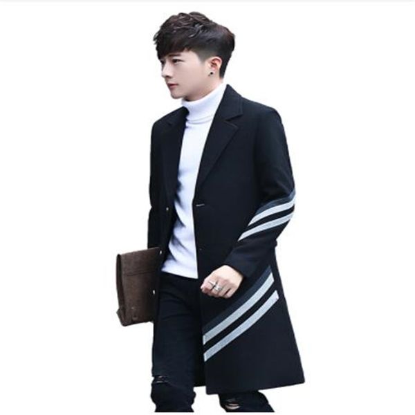 men's stripe long wool blends coats winter jackets business casual coat windbreaker men lapel neck trench coat slim comfortable clothin, Black
men's stripe long wool blends coats winter jackets business casual coat windbreaker men lapel neck trench coat slim comfortable clothin, Black