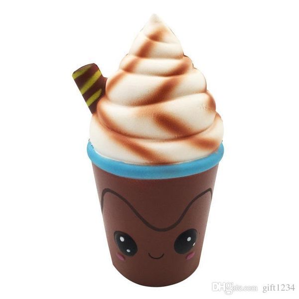 

squishy jumbo food emoji chocolate ice cream cup kawaii squishies slow rising 15cm soft squeeze cute phone straps decompression toy t595