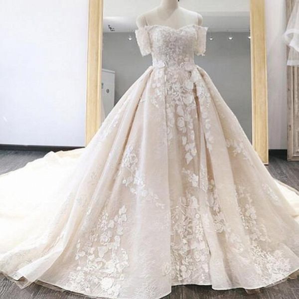 spring lace wedding dresses with 3d appliques off the shoulder wedding dress short sleeves lace up back country style bridal gowns, White
spring lace wedding dresses with 3d appliques off the shoulder wedding dress short sleeves lace up back country style bridal gowns, White