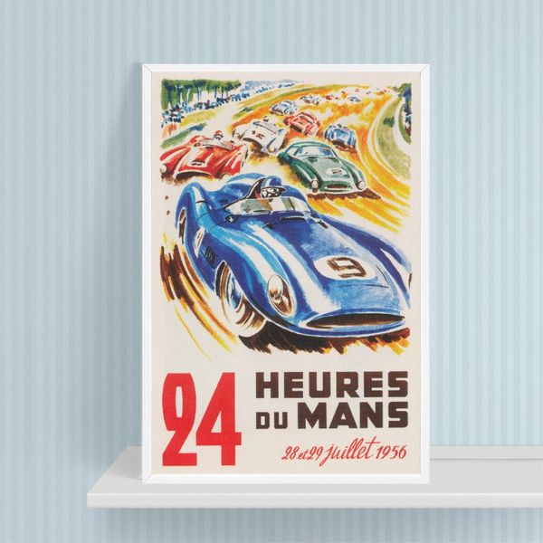 le mans 24 hour race vintage automobile race poster prints 1956 sports car france wall art canvas painting boys room decor
le mans 24 hour race vintage automobile race poster prints 1956 sports car france wall art canvas painting boys room decor