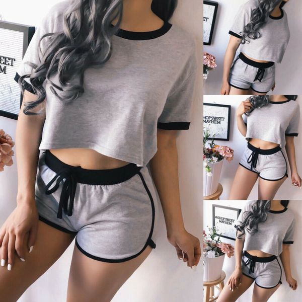 Summer Women Jogging Gym Casual Tracksuit Fashion T-shirt Pants Suit breathable Solid Color Loose Tie Pajamas Home Clothing
Summer Women Jogging Gym Casual Tracksuit Fashion T-shirt Pants Suit breathable Solid Color Loose Tie Pajamas Home Clothing
