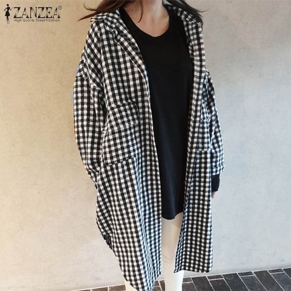 plus size zanzea spring tunic women long sleeve vintage check plaid blouse long shirts vestidos female blusas chemise mujer, White
plus size zanzea spring tunic women long sleeve vintage check plaid blouse long shirts vestidos female blusas chemise mujer, White