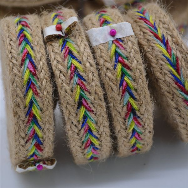 2 meters/roll 2.5cm handmade ethnic style braided flat natural hessian jute twine rope burlap ribbon diy sisal touw schnur, Black;white
2 meters/roll 2.5cm handmade ethnic style braided flat natural hessian jute twine rope burlap ribbon diy sisal touw schnur, Black;white