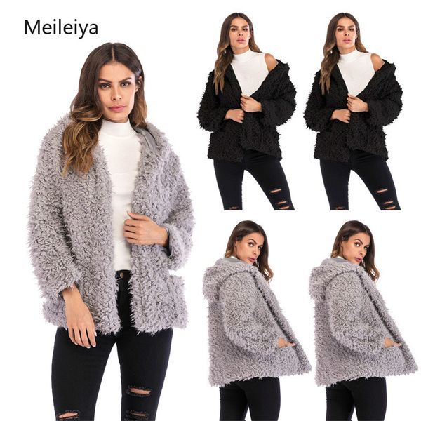women's jackets europe plush hooded short coat women 2021 autumn and winter fashion long sleeve loose cardigan warm, Black;brown
women's jackets europe plush hooded short coat women 2021 autumn and winter fashion long sleeve loose cardigan warm, Black;brown