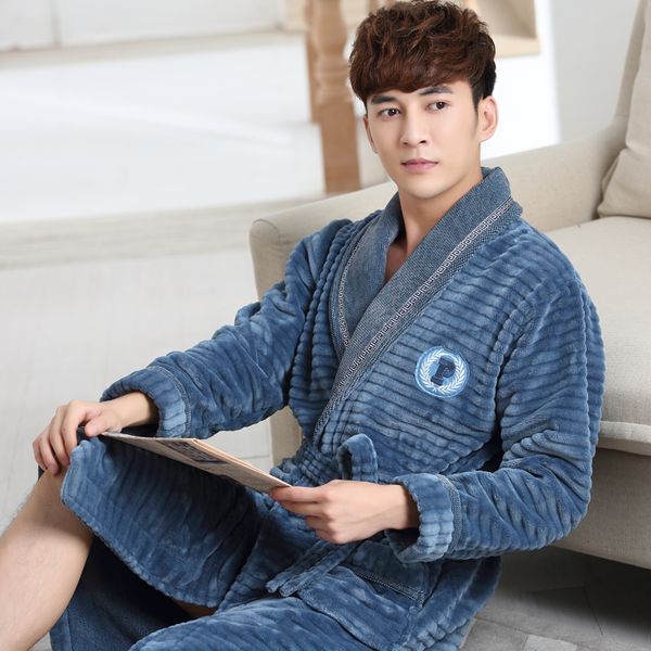 winter men's robe thick flannel bathrobe autumn casual cotton warm male nightwear men bathrobe belt elegant bathroom spa, Black;brown
winter men's robe thick flannel bathrobe autumn casual cotton warm male nightwear men bathrobe belt elegant bathroom spa, Black;brown