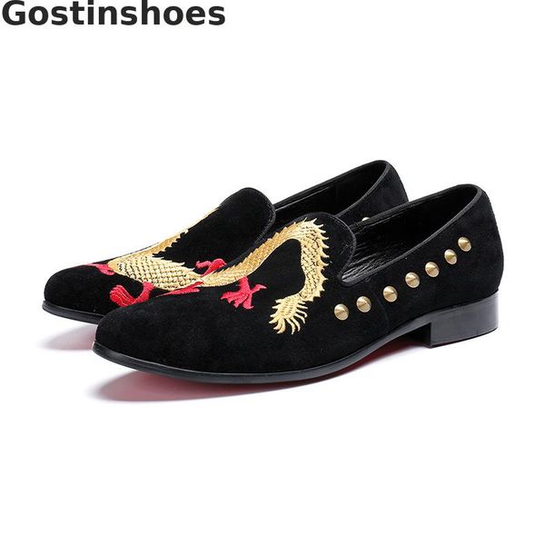 men casual shoes black cow suede leather men loafers dragon embroidered slip-on pointed leisure shoes daily wear oxfords
men casual shoes black cow suede leather men loafers dragon embroidered slip-on pointed leisure shoes daily wear oxfords