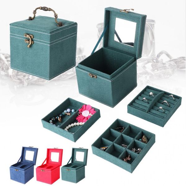 three-layer jewelry flannel mirror box storage case ring earring necklace organizer watch holder watch display case, Black;blue
three-layer jewelry flannel mirror box storage case ring earring necklace organizer watch holder watch display case, Black;blue