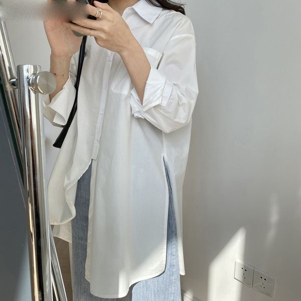 stylish irregular split women white shirts casual full sleeve female blouse turn-down collar female 2020 summer
stylish irregular split women white shirts casual full sleeve female blouse turn-down collar female 2020 summer