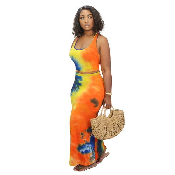 2020 summer women's gradient colors printed tracksuit sleeveless vest + dress two-piece clothing suit casual trendy outfits s-4xl ly707, White
2020 summer women's gradient colors printed tracksuit sleeveless vest + dress two-piece clothing suit casual trendy outfits s-4xl ly707, White