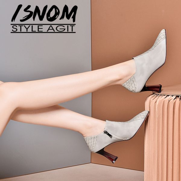 isnom fish scale upper patchowrk leather shoes women high heels wood zip unsual heels pointed cow leather pumps, Black
isnom fish scale upper patchowrk leather shoes women high heels wood zip unsual heels pointed cow leather pumps, Black