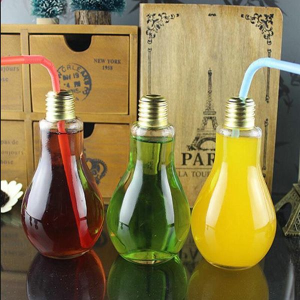 plastic bulb water bottle luminous juice milk bulb portable leak-proof beverage bulb bottle wedding birthday party juice cup
plastic bulb water bottle luminous juice milk bulb portable leak-proof beverage bulb bottle wedding birthday party juice cup